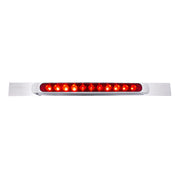 Chrome Top Mud Flap Plate With 11 LED 17" Light Bar & Bezel - Red LED/Red Lens (Each)