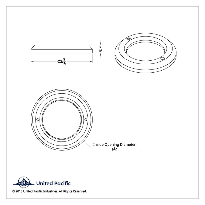 2" Light Bezel United Pacific 10458