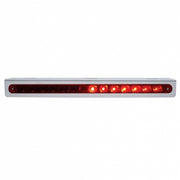 Stainless Light Bracket With 14 LED 12" Sequential Light Bar (Right to Left) - Red LED/Red Lens