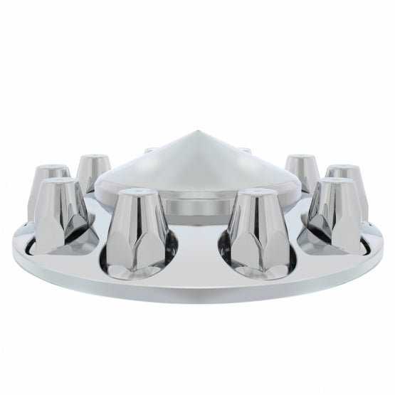 Pointed Front Axle Cover With 33mm Standard Thread-On Nut Covers - Chrome