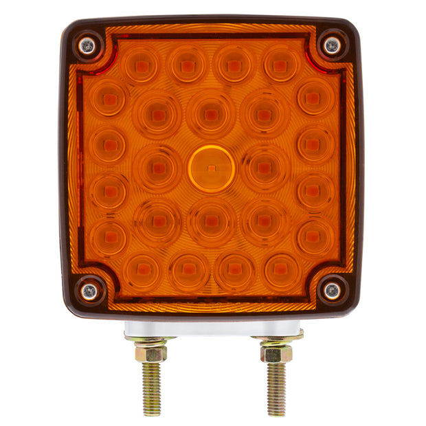 52 LED Double Stud Double Face Turn Signal Light (Passenger) - Amber & Red LED/Amber & Red Lens