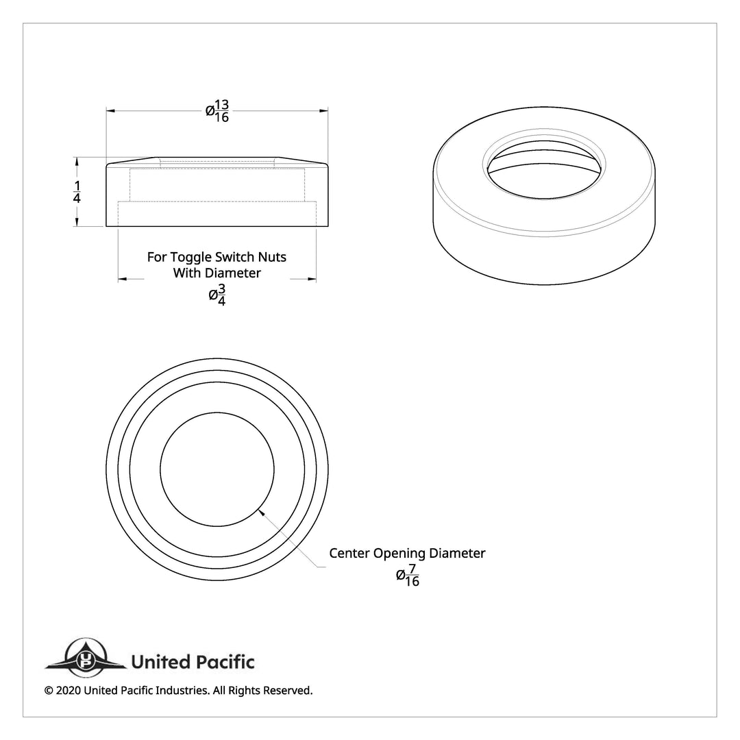 Chrome Plastic Toggle Switch Nut Covers For ¾” Diameter Round Nut (6-Pack)