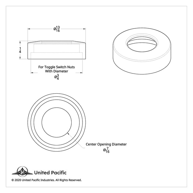 Chrome Plastic Toggle Switch Nut Covers For ¾” Diameter Round Nut (6-Pack)