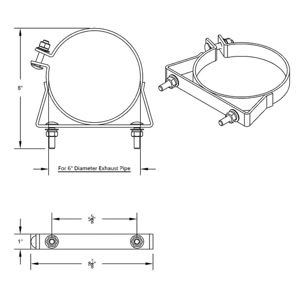 6" Stainless Exhaust Clamp For Kenworth