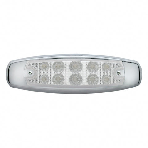 10 LED Reflector Rectangular Light (Clearance/Marker) - Red LED/Clear Lens