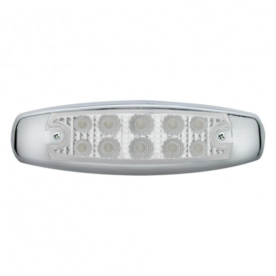 10 LED Reflector Rectangular Light (Clearance/Marker) - Red LED/Clear Lens