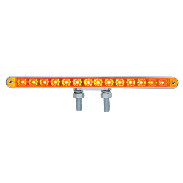 28 LED 12" Double Face Light Bar - Amber & Red LED/Amber & Red Lens