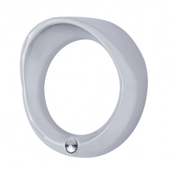 Signature Series Small Gauge Bezel With Visor For 2006+ Peterbilt - Clear Crystal