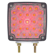 52 LED Double Stud Double Face Turn Signal Light (Passenger) - Amber & Red LED/Clear Lens