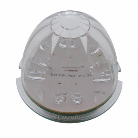 17 LED Dual Function Watermelon Flush Mount Kit With Low Profile Bezel - Red LED/Clear Lens
