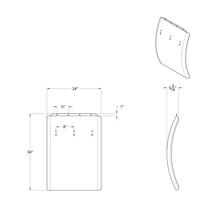24" X 34" Stainless Quarter Fender Blank Only
