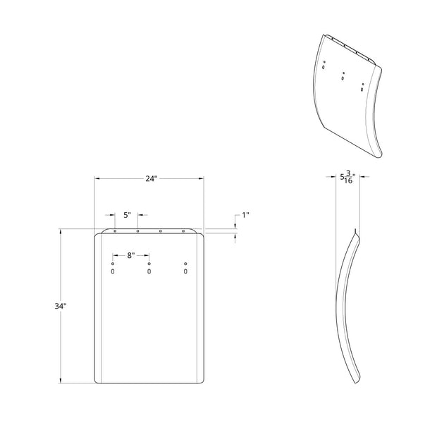 24" X 34" Stainless Quarter Fender Blank Only