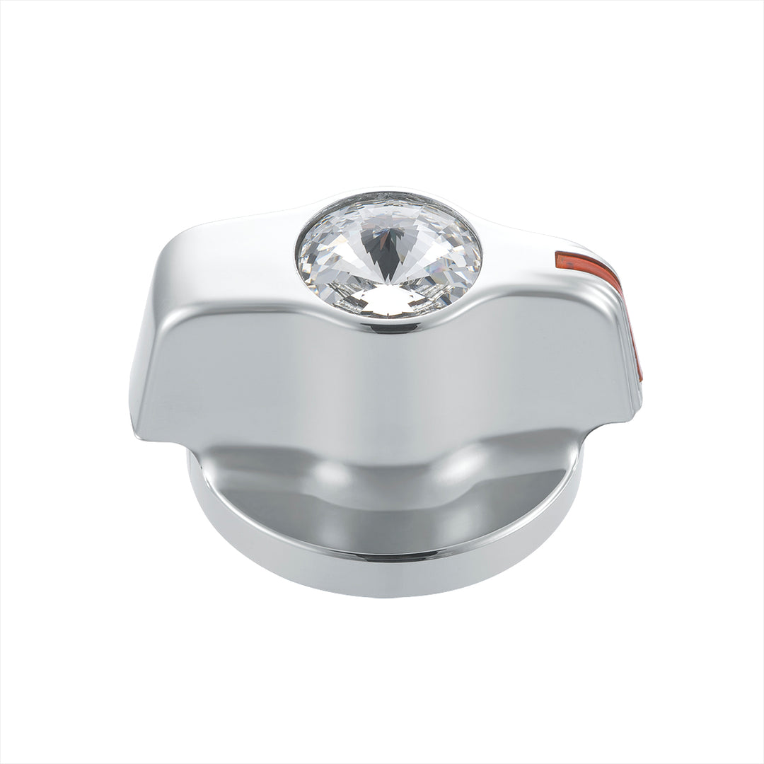 Chrome Plastic A/C Control Knob With Crystal - Clear Crystal