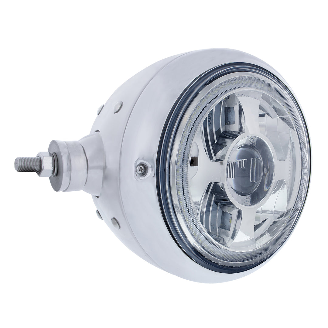 SS Guide 682-C Style Headlight Assembly W/LED Headlight &amp; Dual Color Position Light - L/H (Horizontal Mount)