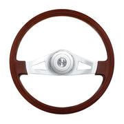 18" Chrome 2 Spoke Steering Wheel With Hub & Horn Button Kit For Peterbilt (1998-2005), Kenworth (2001-2003)