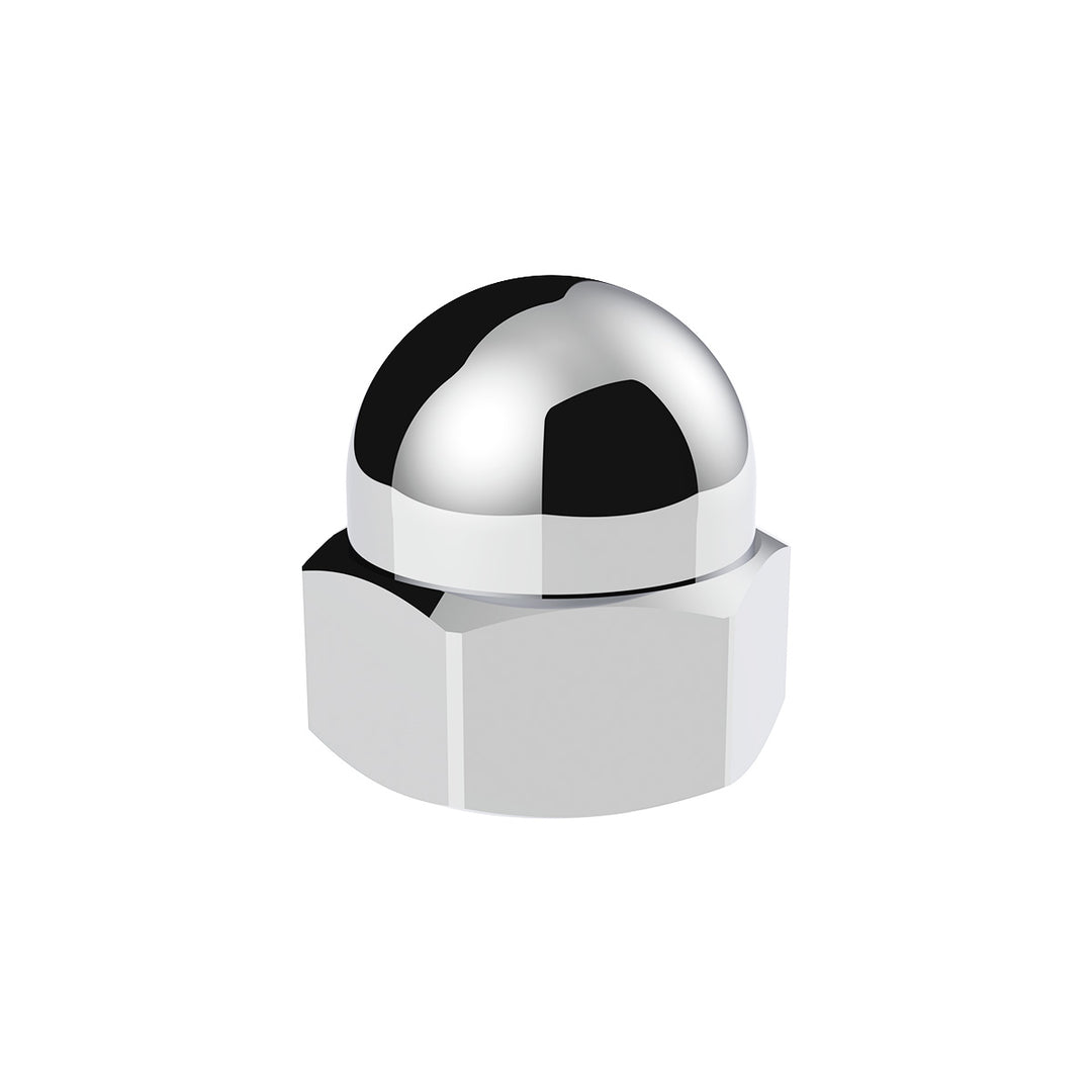 11/16" x 7/8" Chrome Die-Cast Acorn Nut Cover (50 pcs/Box)