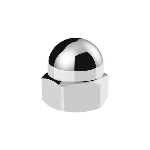 11/16" x 7/8" Chrome Die-Cast Acorn Nut Cover (50 pcs/Box)