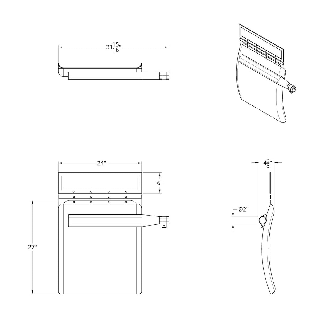 24" X 27" Stainless Quarter Fender Set - Triangle Bracket