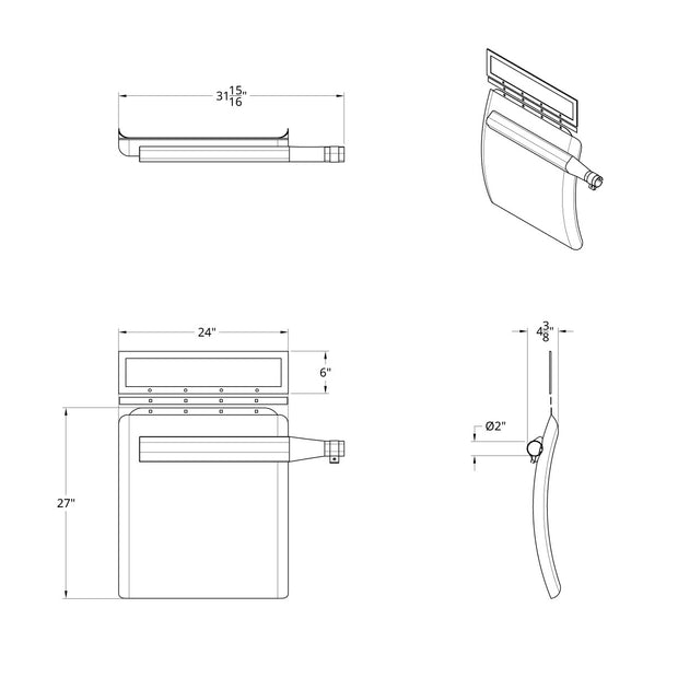 24" X 27" Stainless Quarter Fender Set - Triangle Bracket