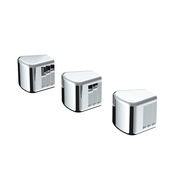 Chrome Plastic A/C &amp; Heater Slider Control Knob For Kenworth/Freightliner - Plain (Card Of 3)