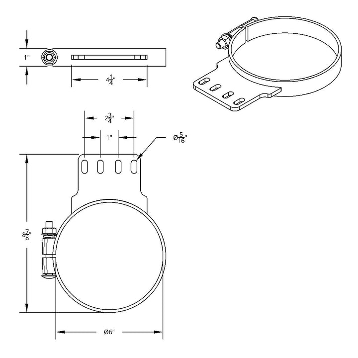 6" Chrome Exhaust Clamp For Kenworth