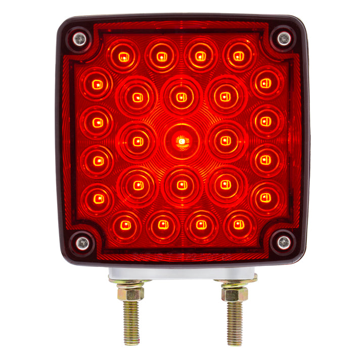 52 LED Double Stud Double Face Turn Signal Light (Passenger) - Amber &amp; Red LED/Amber &amp; Red Lens