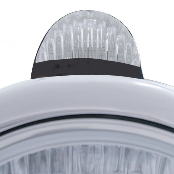 Black Guide 682-C Headlight H4 With 10 Amber LED &amp; LED Signal - Clear Lens