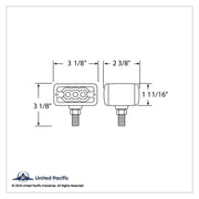 6 LED Double Face Light - T-Mount - Amber & Red LED/Amber & Red Lens
