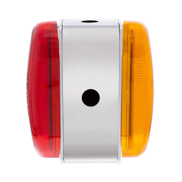 26 LED Dual Function Reflector Double Face Oval Light With SS Bracket - Amber &amp; Red LED/Amber &amp; Red Lens