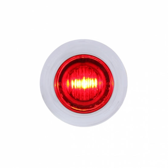 3 LED Dual Function 3/4" Mini Light With Bezel (Clearance/Marker) - Red LED/Red Lens