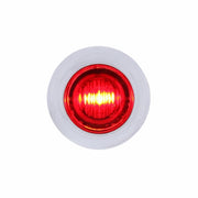 3 LED Dual Function 3/4" Mini Light With Bezel (Clearance/Marker) - Red LED/Red Lens