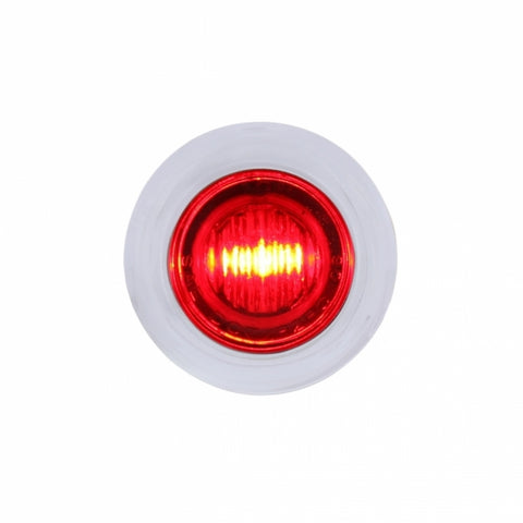 3 LED Dual Function 3/4" Mini Light With Bezel (Clearance/Marker) - Red LED/Red Lens