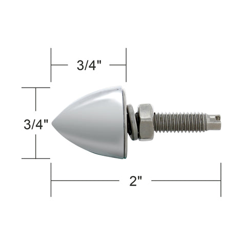Chrome Bullet License Plate Fastener (4-Pack)