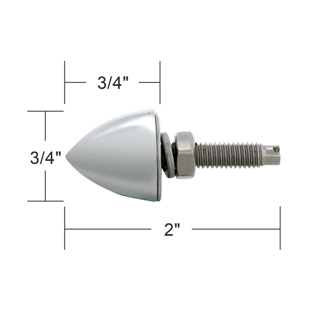 Chrome Bullet License Plate Fastener (4-Pack)
