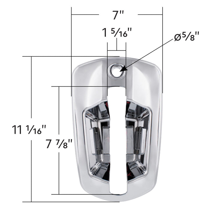 6 LED Chrome Door Handle Cover For 2018-2024 Freightliner Cascadia - Driver, White LED