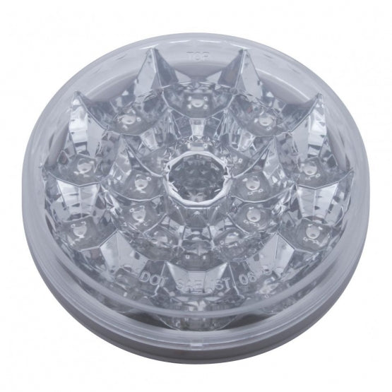 21 LED 4" Round Reflector Light (Stop, Turn &amp; Tail) - Red LED/Clear Lens