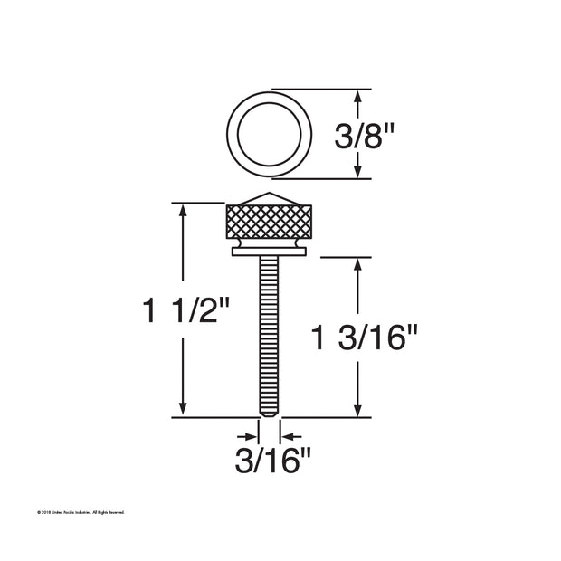 Chrome Long Dash Screw With Copper Crystal For Freightliner (2-Pack)