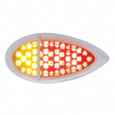 51 LED Duo "Baby Zephyr" Auxiliary/Utility Light With Bezel- Red+Amber LED/Clear Lens