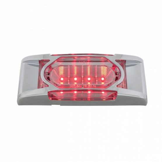 16 LED Reflector Light (Clearance/Marker) With Chrome Bezel - Red LED/Clear Lens