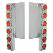 FL SS Front Air Cleaner Bracket W/12X 9 LED 2" Lights & Bezels -Amber LED & Lens