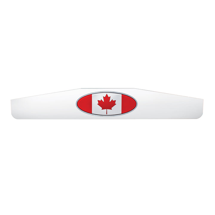 4" X 24" Chrome Bottom Mud Flap Weight With Oval Canada Flag Emblem