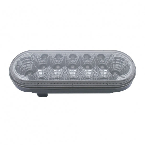 12 LED 6" Oval Reflector Light (Stop, Turn &amp; Tail) - Red LED/Clear Lens