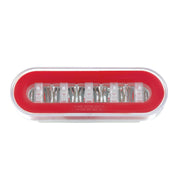 22 LED 6" Oval GloLight With Divider Bar Inner Design (Stop, Turn & Tail) - Red LED/Red Insert (Card)