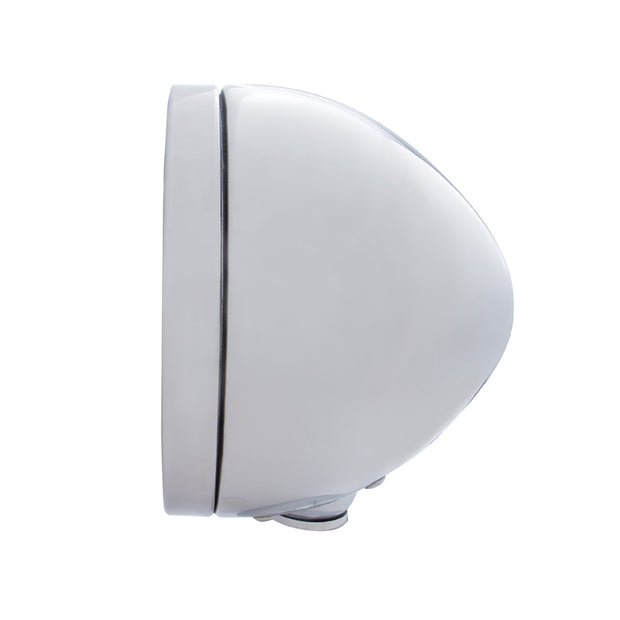 Chrome Classic Headlight H4 With 34 White LED & Signal - Clear Lens