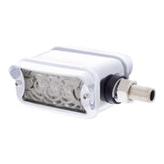 6 LED Single Function Double Face Light W/Visor - Horizontal Mount - Amber & Red LED/Clear Lens