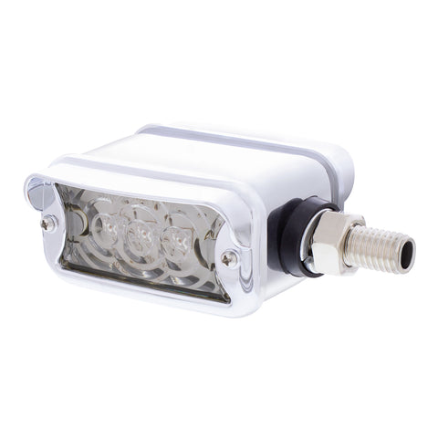 6 LED Single Function Double Face Light W/Visor - Horizontal Mount - Amber & Red LED/Clear Lens