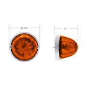 Star-Burst Glass Watermelon Light Flush Mount Kit-Amber LED/Dark Amber Lens