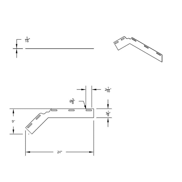 Aluminum 45 Degree Angled Conspicuity Reflector Top Flap Plate (Pair)
