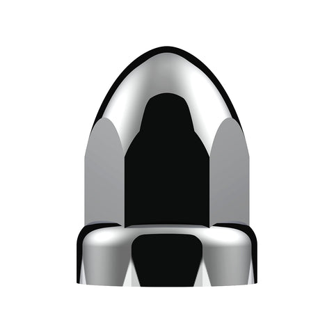 33mm X 2-3/4" Chrome Plastic Bullet Nut Covers With Flange - Push-On (Box of 20 )