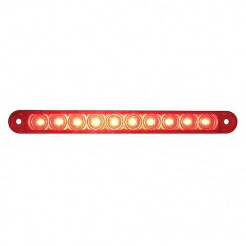 10 LED 6-1/2" Light Bar Only (Stop, Turn & Tail) - Red LED/Red Lens